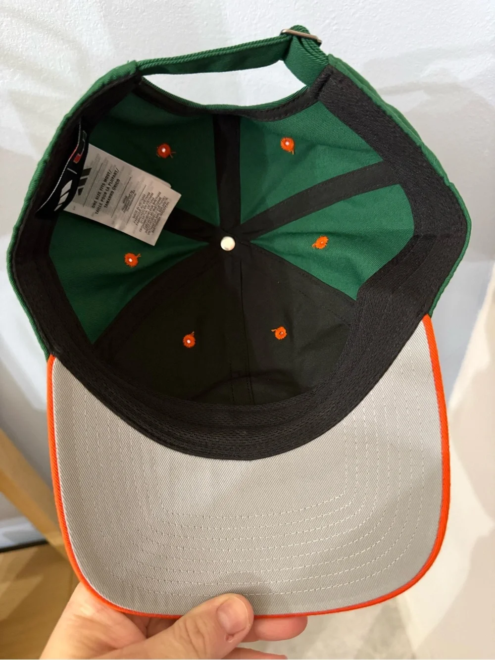adidas Green and Orange university of Miami hat